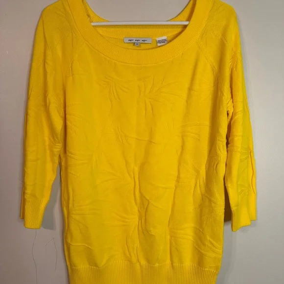 Eight Eight Eight Yellow Crew Neck Sweater - Picture 1 of 7